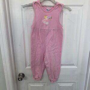 Vintage Fast Friends 3T Jumpsuit Overall Pink Ballerina Cutesie One Piece